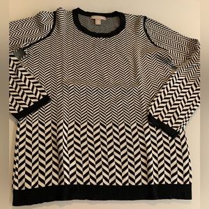 Banana Republic Black/white Geometric Sweater